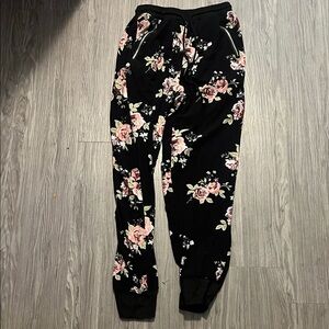 & Other Stories Black Floral Skinny Pants